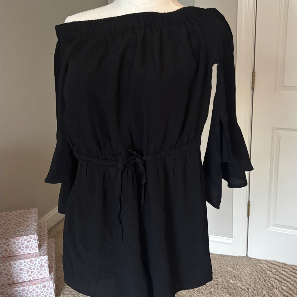 Express Elegant Black Off-Shoulder Jumpsuit